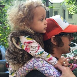 Faux fur vest, zip up, size 2T